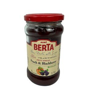 Aunt Berta Peach & Blackberry Vegan Fruit Spread 340g Kosher 12oz Jar